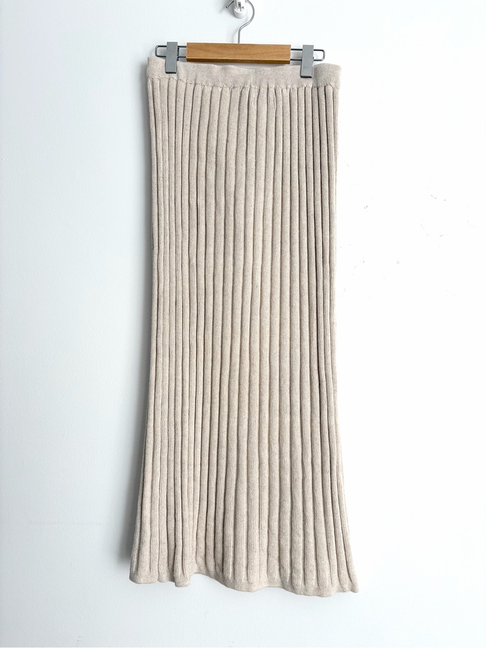 Vintage 90s Climax by Sacha Cotton Linen Ribbed Minimalist Midi Skirt